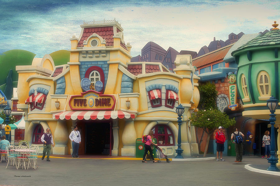 Five and Dime Disneyland Toontown Textured Sky Photograph by Thomas Woolworth