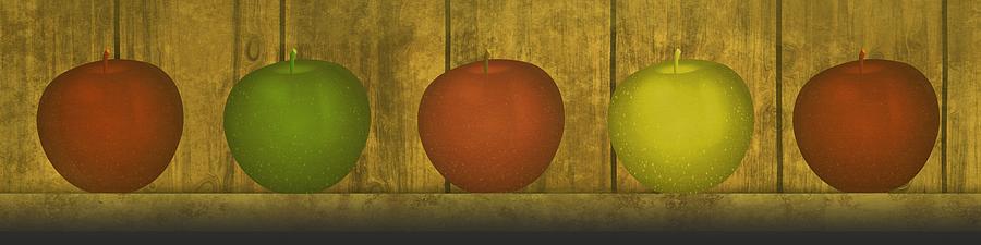 Five Apples  Digital Art by David Dehner