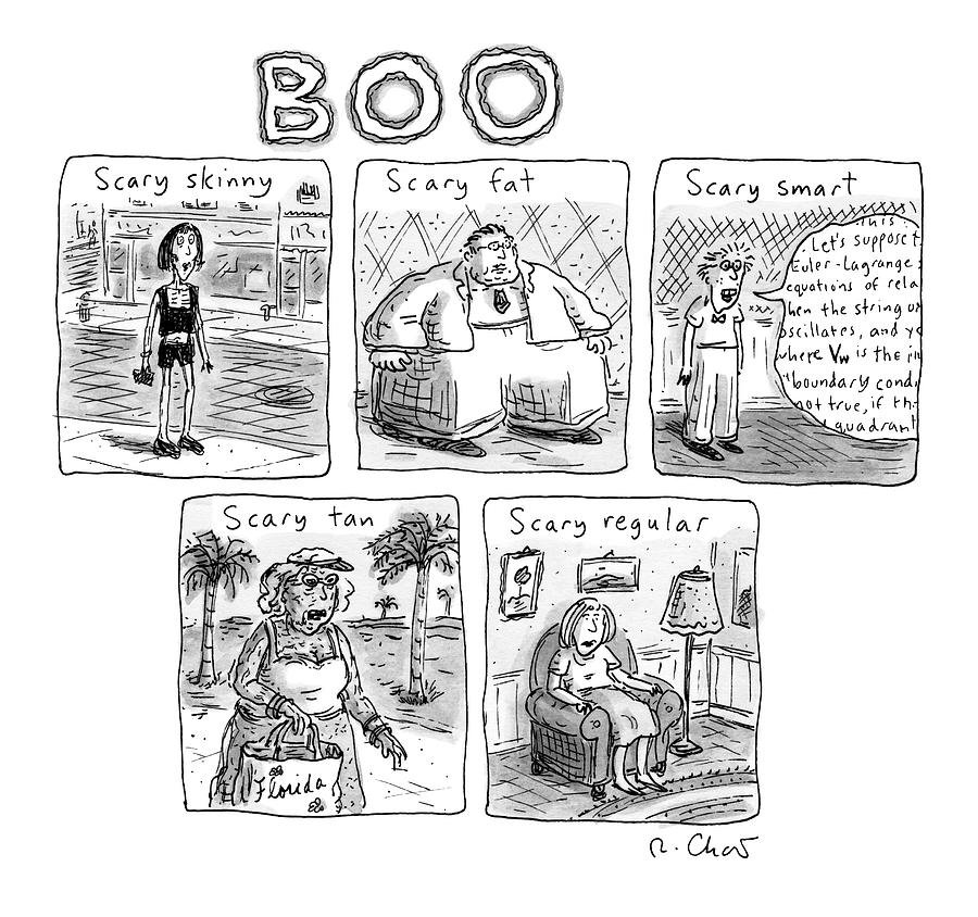 Five Different Pictures Are Shown Below The Title Drawing by Roz Chast