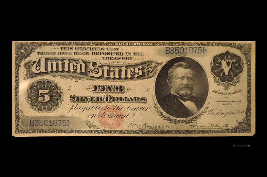 Five Dollar US Currency Payable With Five Silver Dollars 1886 ...