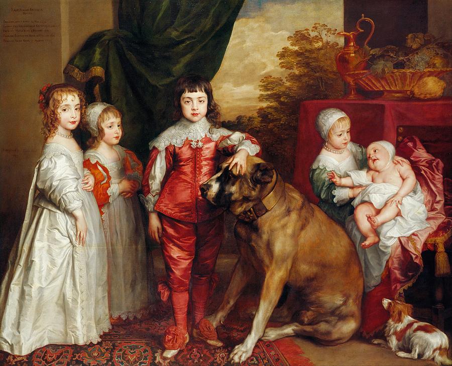 London Painting - Five Eldest Children of Charles I by Anthony van Dyck