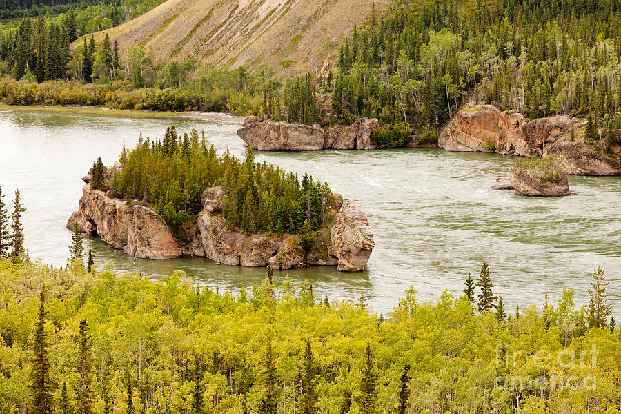 Nature Photograph - Five Finger Rapids of Yukon River Yukon T Canada by Stephan Pietzko