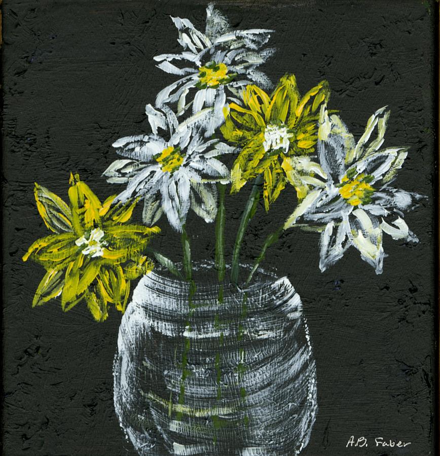 Five Flowers Painting by Alice Faber