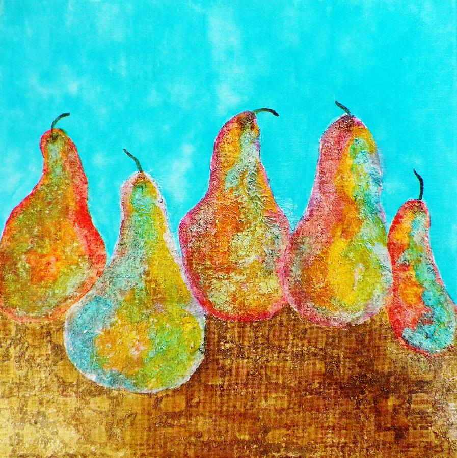 Pear Painting - Five Little Pears by David Raderstorf
