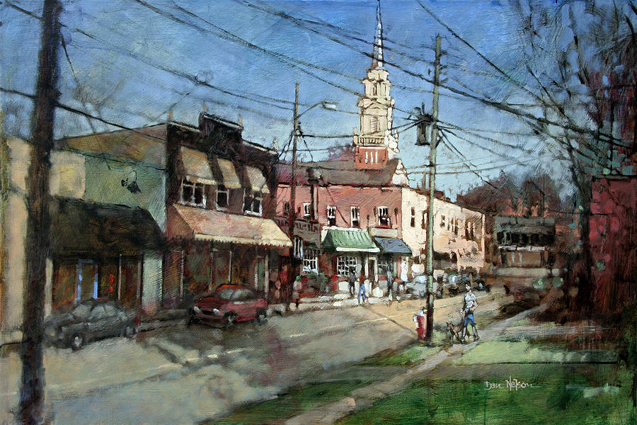 Raleigh Painting - Five Points Evening by Dan Nelson