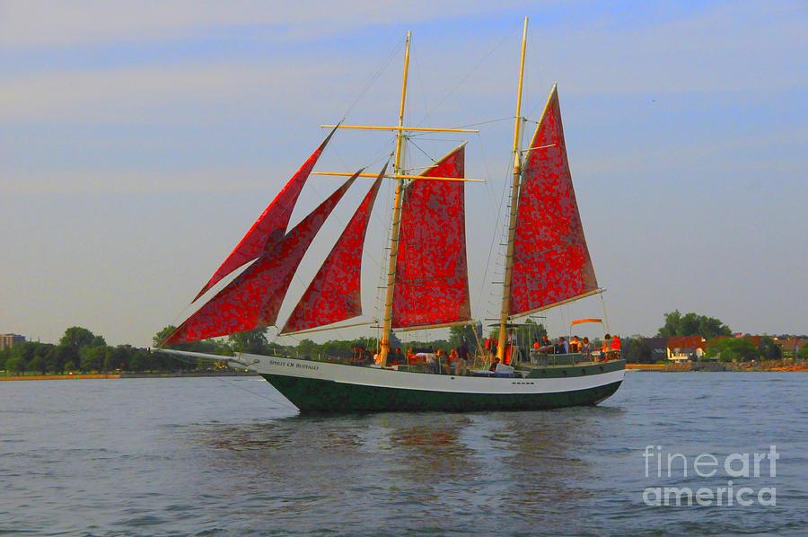 Buffalo Photograph - Five Red Sails by Kathleen Struckle