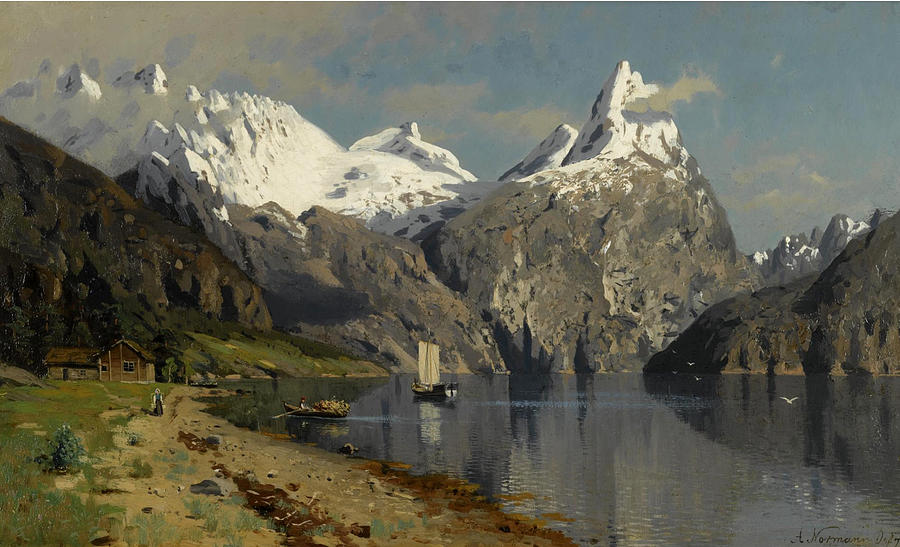 Fjord Landscape Painting by Adelsteen Normann