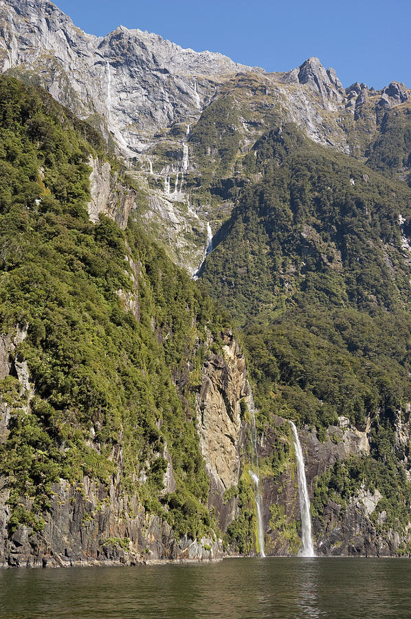 Fjord Landscape With Waterfalls Photograph by John Elk