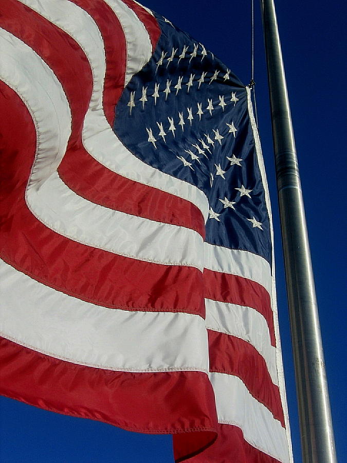 Flag at half staff honoring President Ronald Reagan 2004 Photograph by David Lee Guss