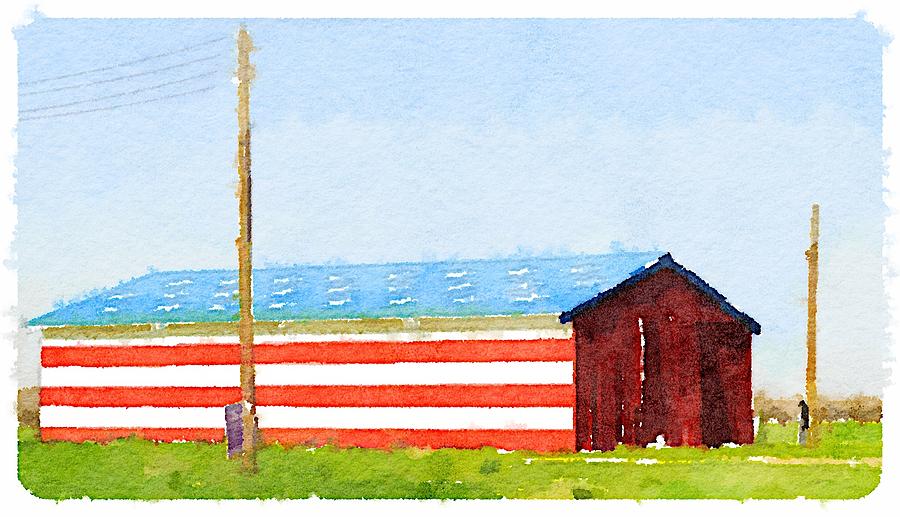 Flag Barn Digital Art by Shannon Grissom