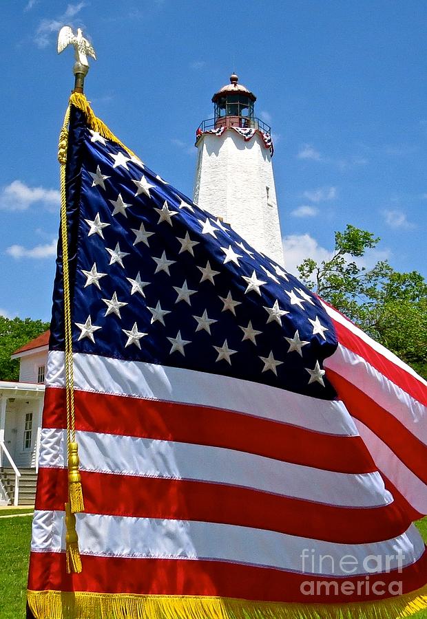 Flag Day at Sandy Hook  Photograph by Nancy Patterson