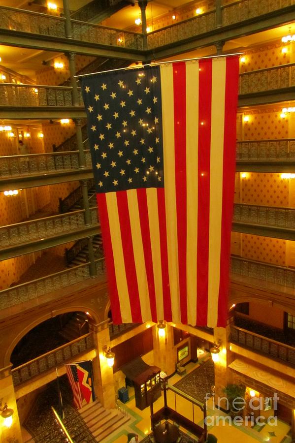 Denver Photograph - Flag in the Atrium at the Brown Palace Hotel by John Malone
