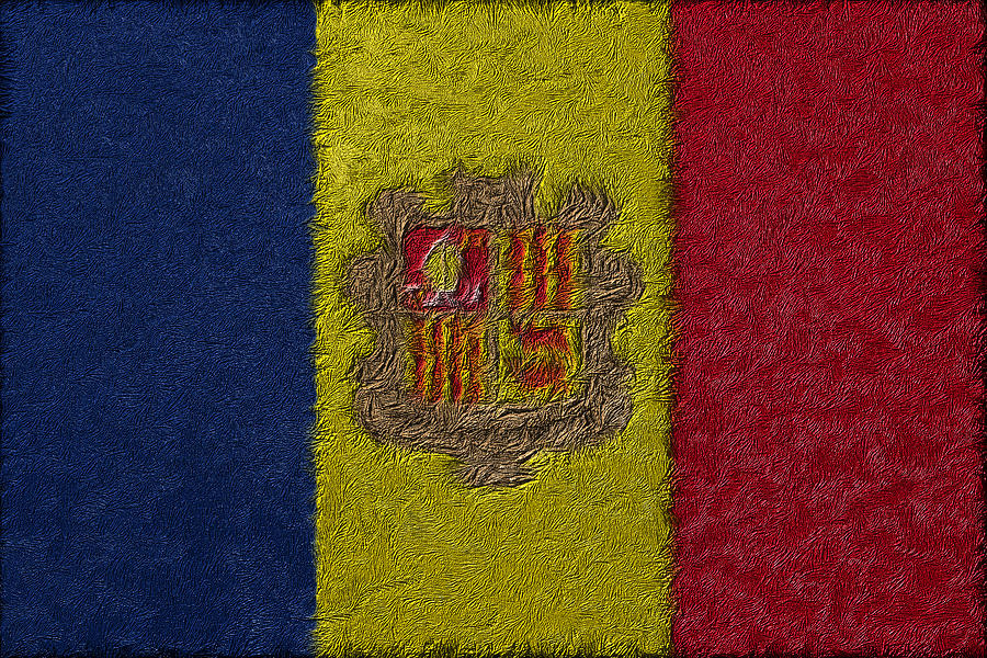 Flag of Andorra Digital Art by Jeff Iverson