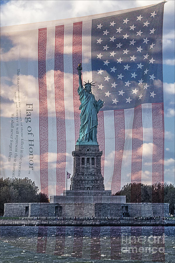 Liberty and Flag of Honor Photograph by Priscilla Burgers