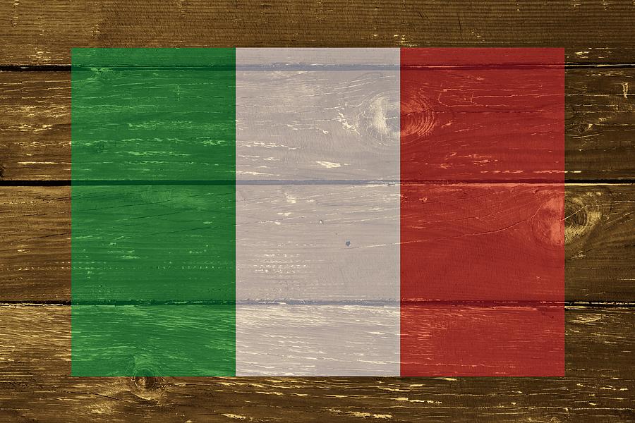 Italy National Flag on Wood Digital Art by Movie Poster Prints