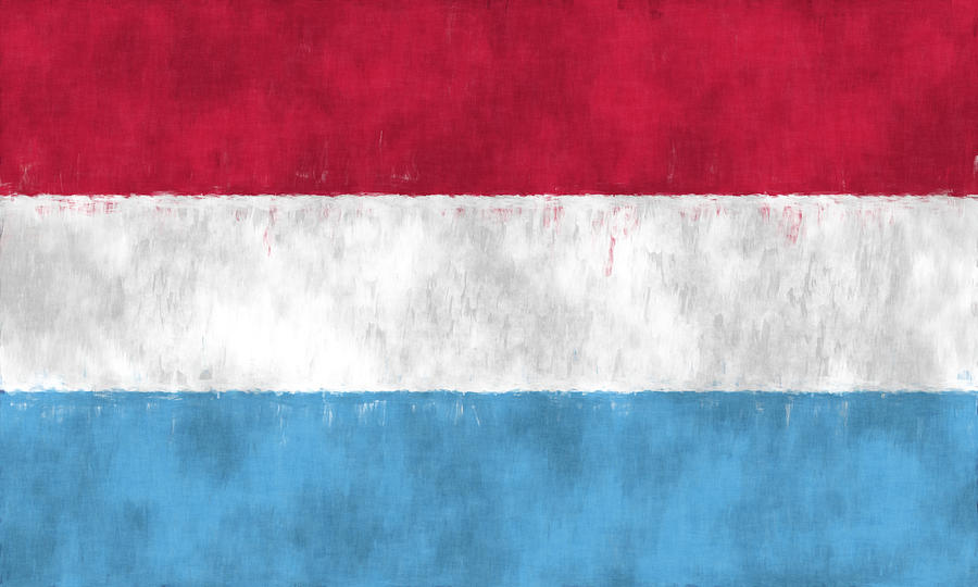 Abstract Digital Art - Flag of Luxembourg by World Art Prints And Designs