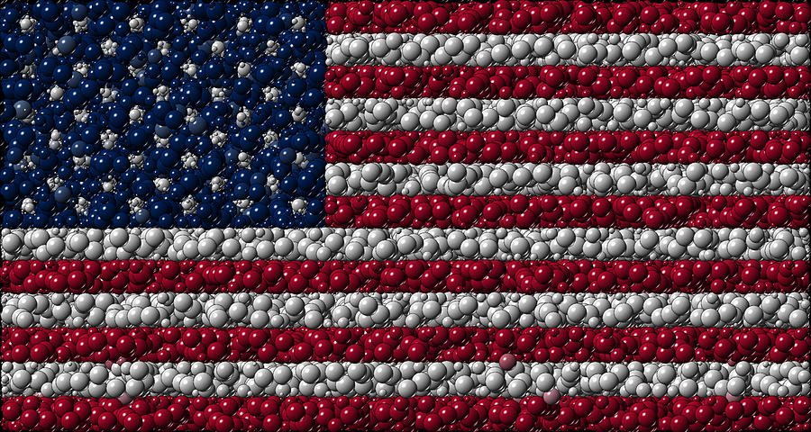 Flag Digital Art - Flag of Marbles by Ron Hedges