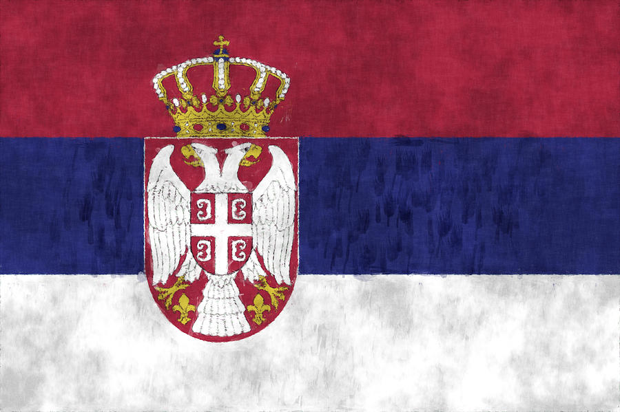 Europe Digital Art - Flag of Serbia by World Art Prints And Designs