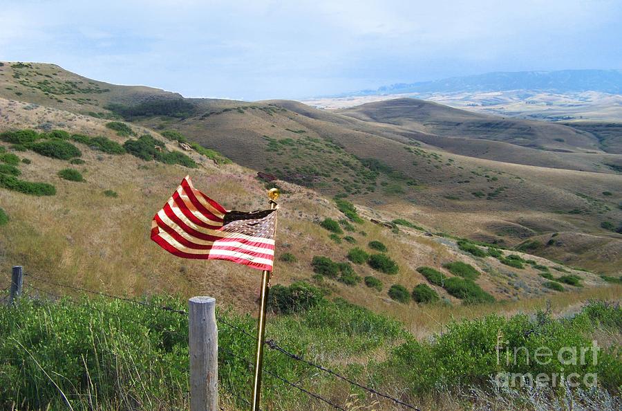 Flag over Little Big Horn Battlefield Photograph by Charles Robinson