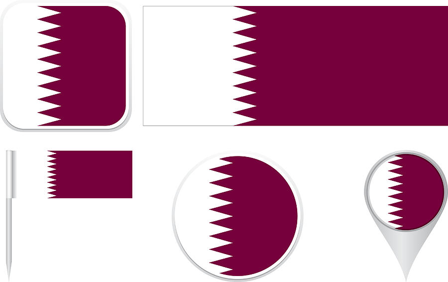 Flag Qatar Drawing by Kosmozoo