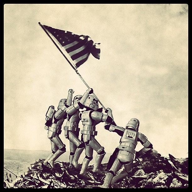 Star Wars Photograph - Flag Raising On Iwo Jima - Star Wars by Tony Leone