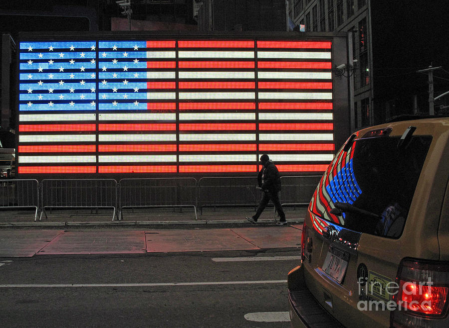 Flag Reflected Photograph by Louise Peardon