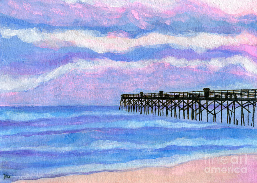Flagler Beach Pier Painting by Roz Abellera