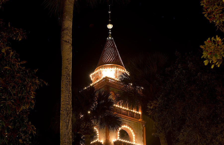 Flagler Tower At Night Photograph by Kenneth Albin