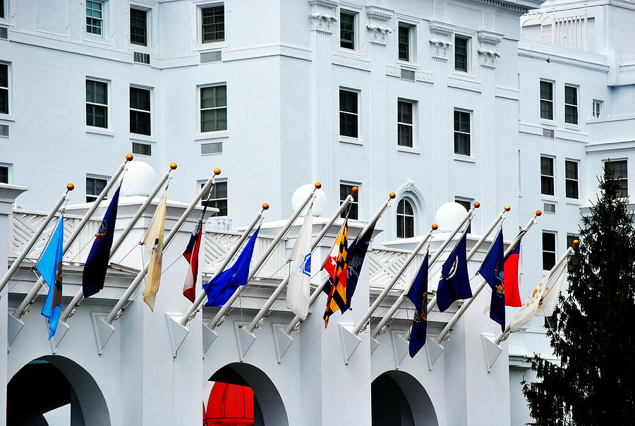 Tree Photograph - Flags at The Greenbrier by Chastity Hoff