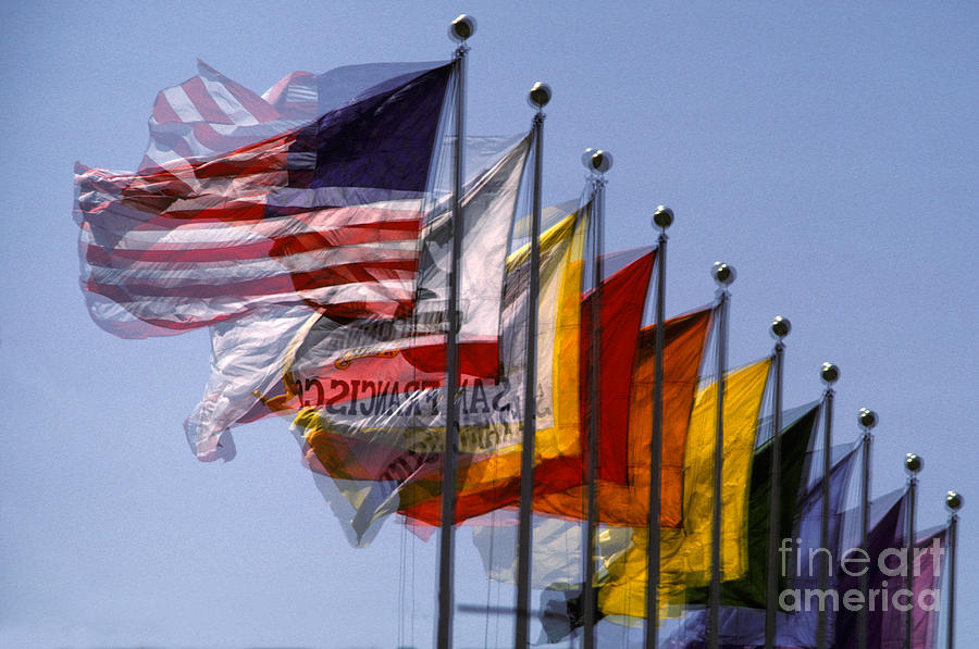 Flag Photograph - Flags In Motion by Ron Sanford