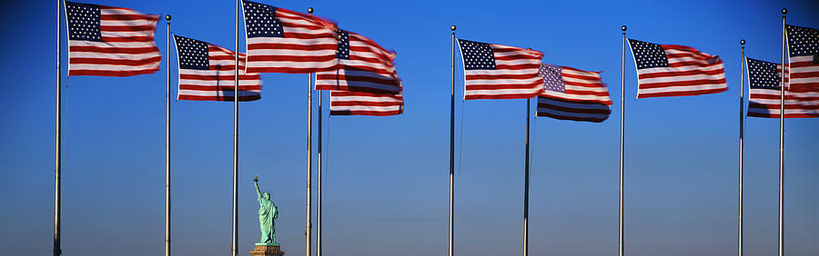 Flag Photograph - Flags New York Ny by Panoramic Images