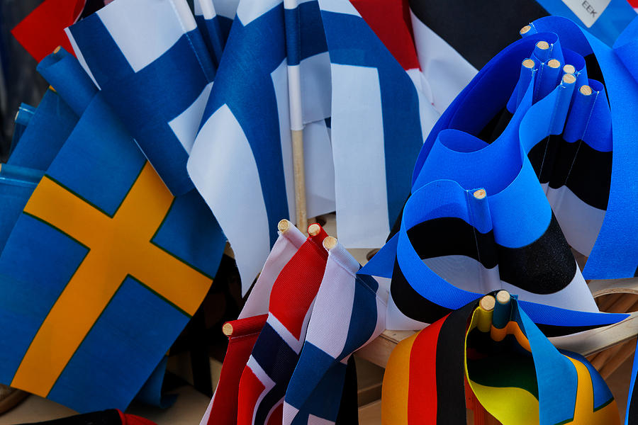 Flags of countries along the baltic sea Photograph by Franz Marc Frei