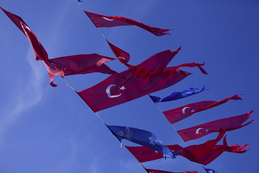 Turkey Photograph - Flags of Turkey by Raimond Klavins