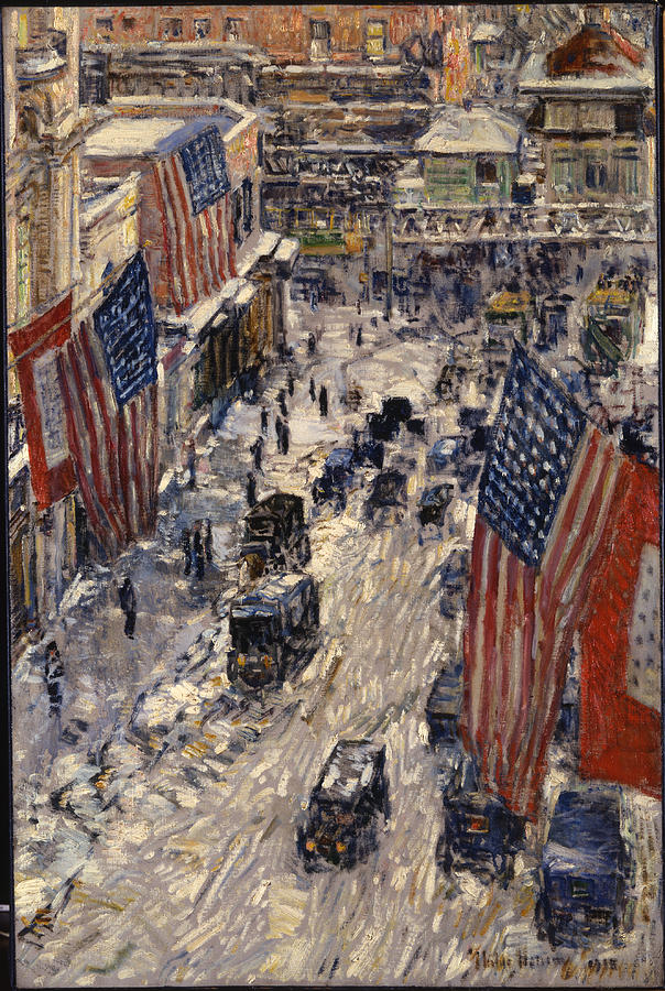 New York City Painting - Flags on 57th Street by Celestial Images