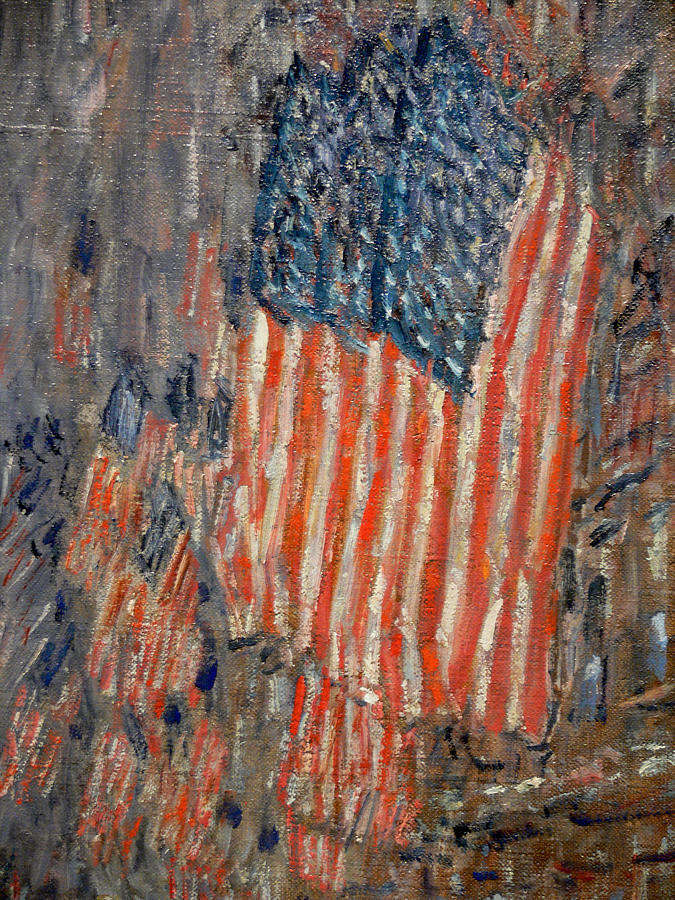 Flags on the Waldorf Painting by Georgia Clare