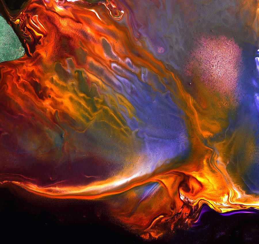 Flam of Joy - Liquid Abstract Art by kredart Painting by Serg Wiaderny