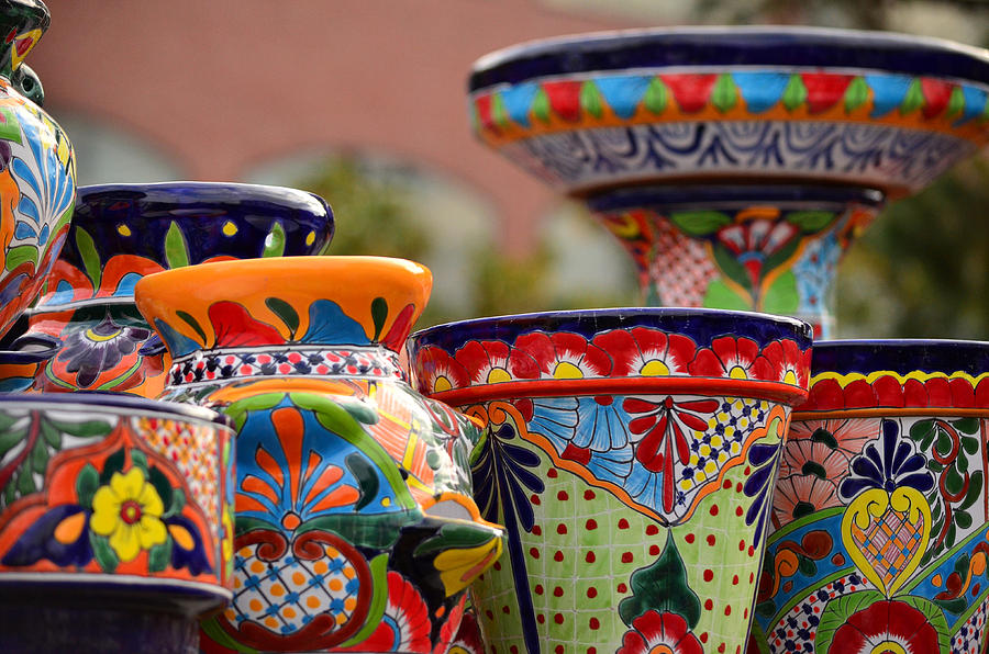 Ceramic Pots Photograph - Flamboyant Planters by Fraida Gutovich