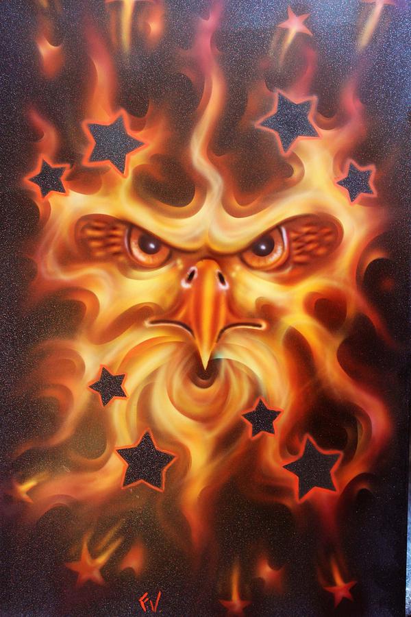 Flame Eagle Painting by Freddy Velazquez | Fine Art America