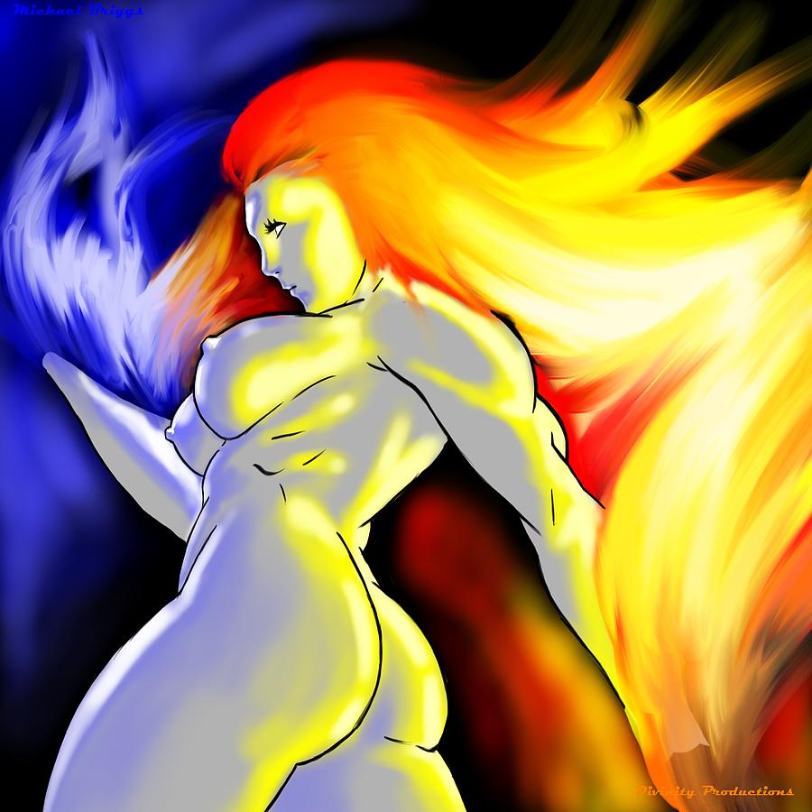 Flame Goddess Original Digital Art by Michael Briggs