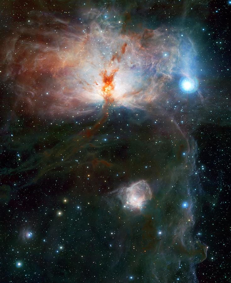 Flame Nebula Photograph by European Southern Observatory/j. Emerson/vista/cambridge Astronomical Survey Unit/science Photo Library