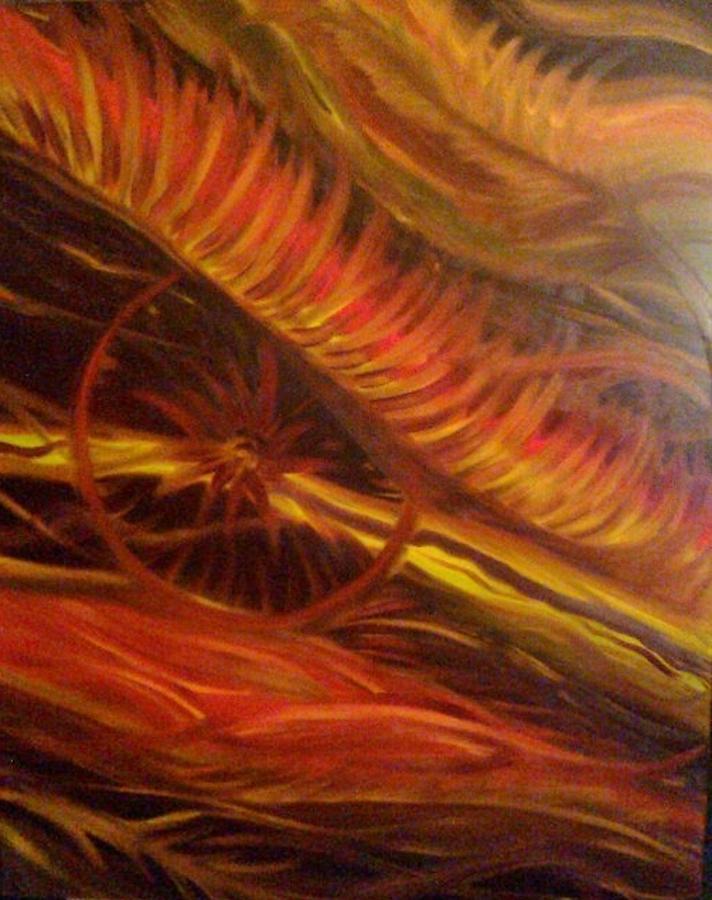 Deep Purple Painting - Flame Run by Adriana Garces