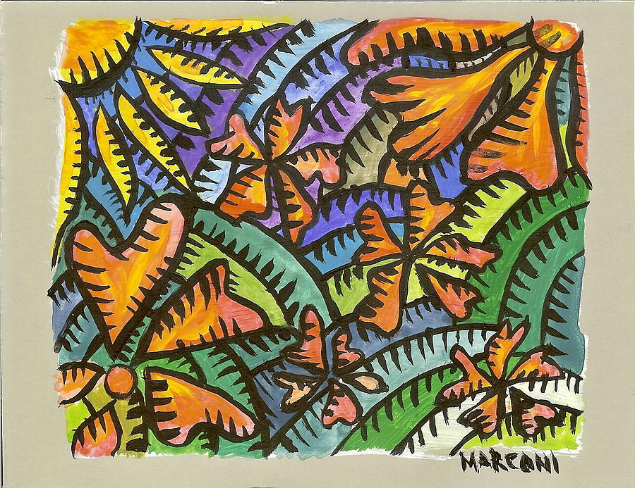 Flame Tree Painting by Marconi Calindas