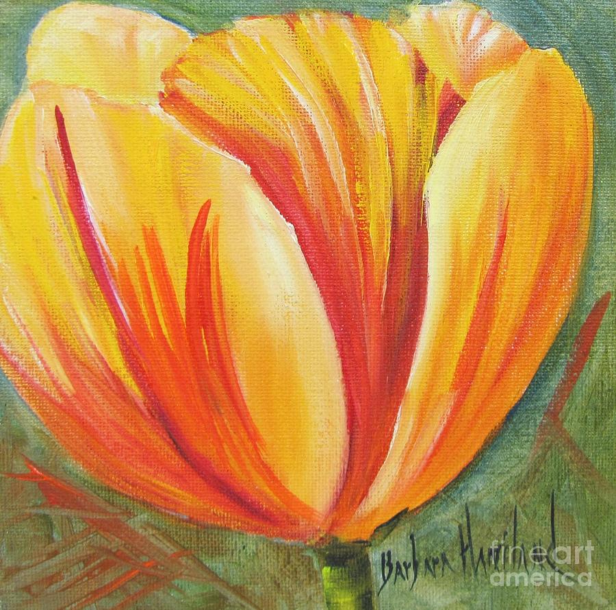 Flame Tulip by Barbara Haviland Painting by Barbara Haviland