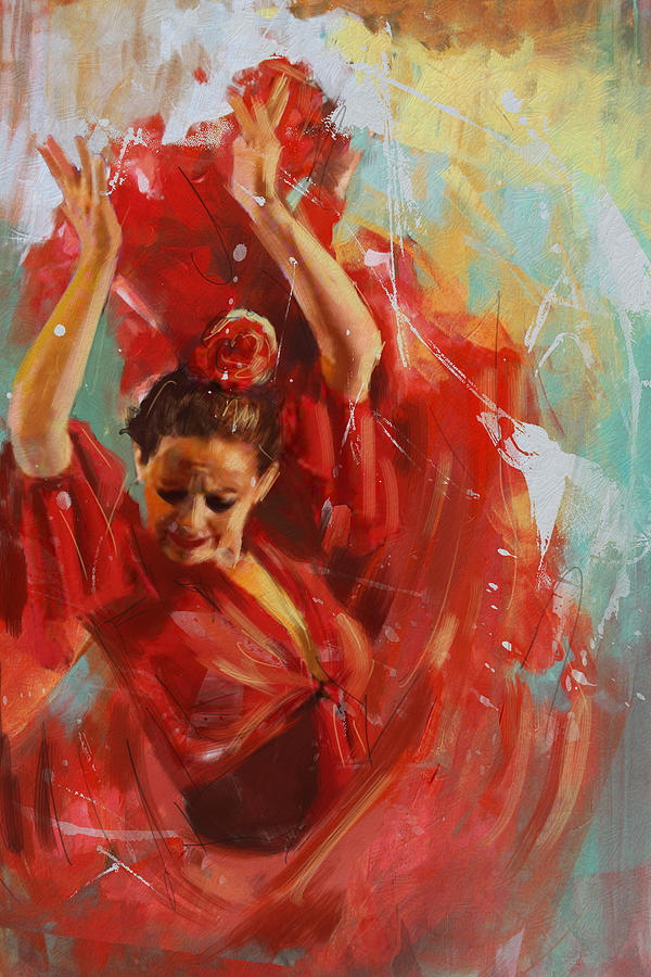 Jazz Painting - Flamenco 33 by Maryam Mughal