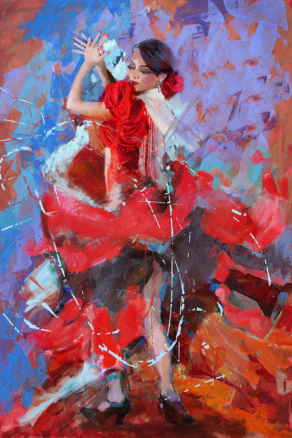 Jazz Painting - Flamenco 48 by Maryam Mughal