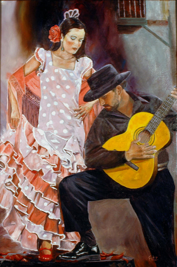Flamenco Charm Painting by Rick Fitzsimons