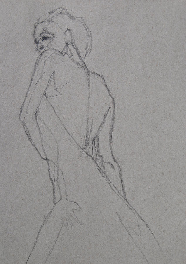 Flamenco Dancer - Minimalistic Sketch Drawing by Jani Freimann