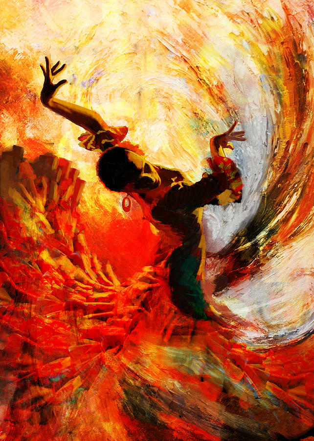 Jazz Painting - Flamenco Dancer 021 by Mahnoor Shah
