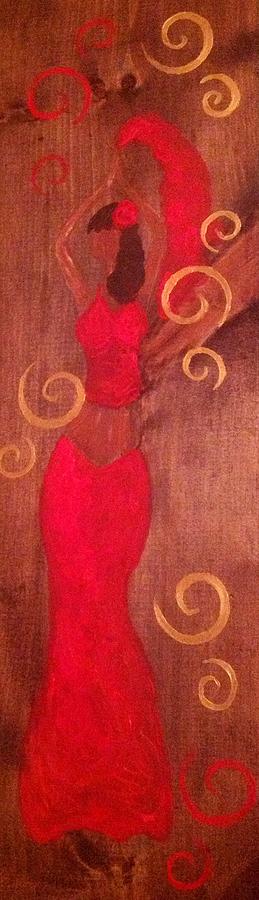 A Woman in Red Painting by Agnieszka 
