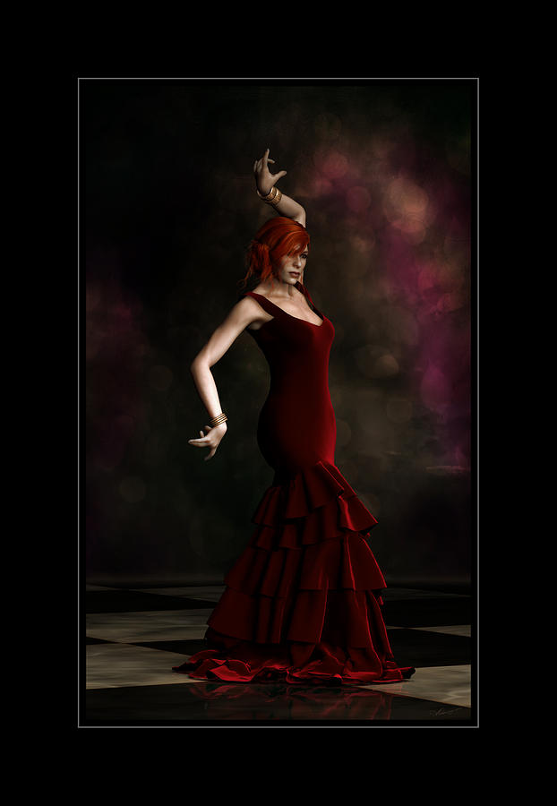 Flamenco Dancer Frame Digital Art by Shanina Conway